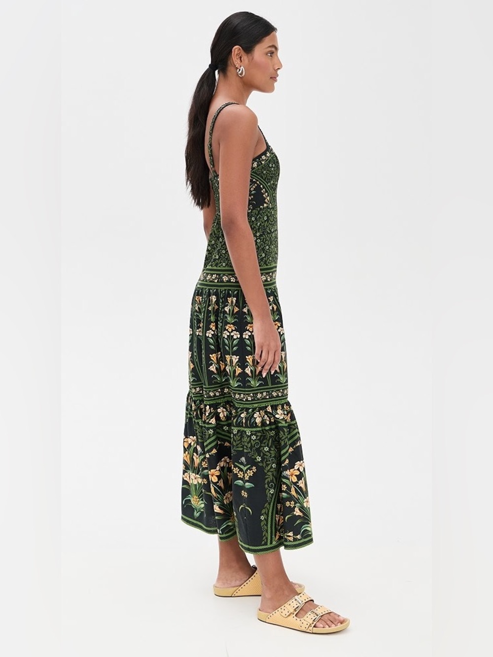 Farm Rio Arch Black Green floral Sleeveless Maxi Dress - Picture 2 of 13